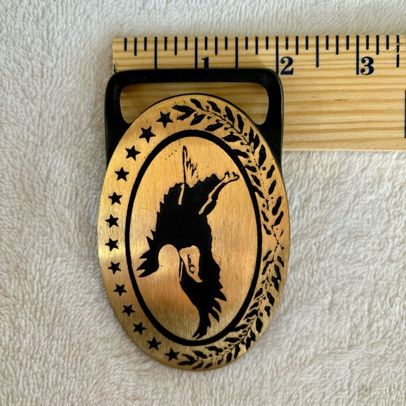 Tech Ether Guild Belt Buckle 1975 Bald Eagle Brass Vintage - Picture 9 of 9